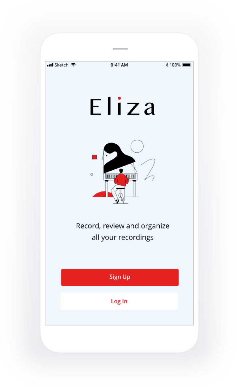 The Homescreen of Eliza App